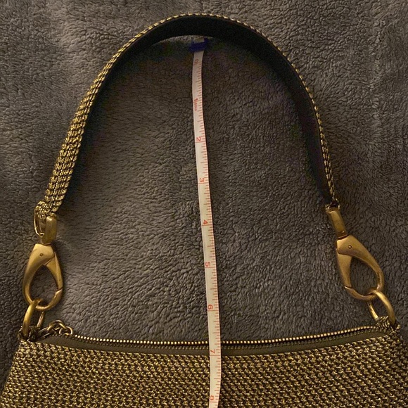 ERIC JAVITS Straw Woven Shoulder Bag Gold Black - Picture 10 of 12